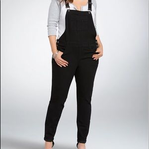 torrid premium stretch overall black NWT